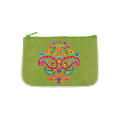 LAVISHY  Indian paisley pattern embroidered vegan small pouch/coin purse that is Eco-friendly, ethically made, cruelty free. Great for everyday use or a gift for your family & friends. Wholesale at www.lavishy.com 