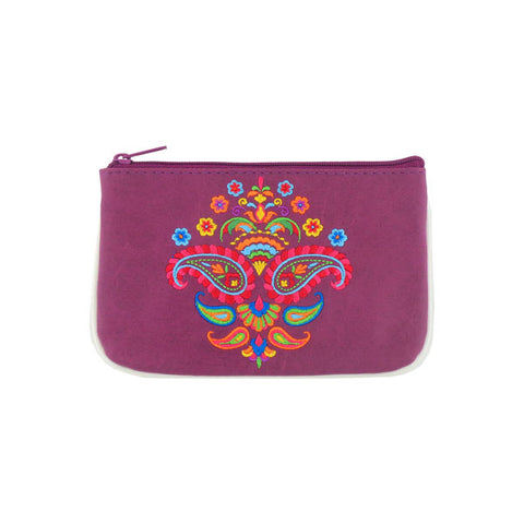 LAVISHY  Indian paisley pattern embroidered vegan small pouch/coin purse that is Eco-friendly, ethically made, cruelty free. Great for everyday use or a gift for your family & friends. Wholesale at www.lavishy.com 