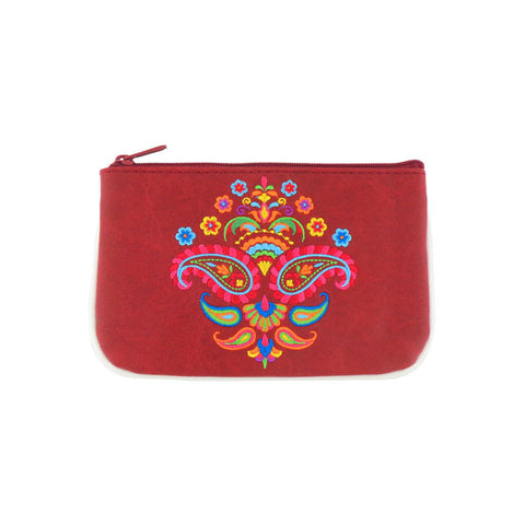LAVISHY  Indian paisley pattern embroidered vegan small pouch/coin purse that is Eco-friendly, ethically made, cruelty free. Great for everyday use or a gift for your family & friends. Wholesale at www.lavishy.com 