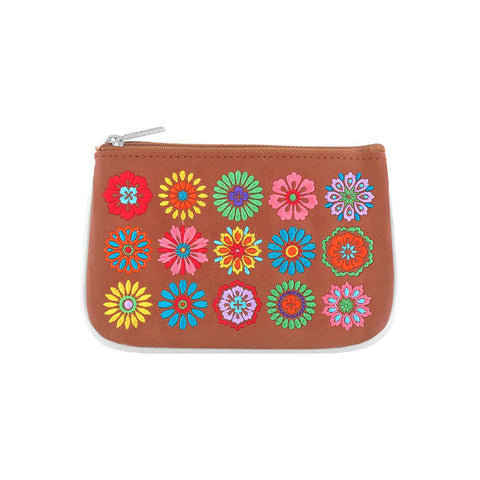 LAVISHY Eco-friendly, ethically made, cruelty free bohemian style vegan small pouch for women features delightful flower embroidery motif. Wholesale at www.lavishy.com