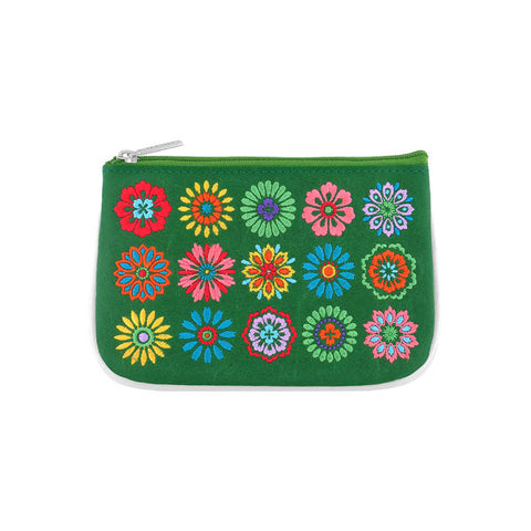 LAVISHY Eco-friendly, ethically made, cruelty free bohemian style vegan small pouch for women features delightful flower embroidery motif. Wholesale at www.lavishy.com