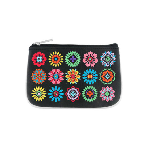 LAVISHY Eco-friendly, ethically made, cruelty free bohemian style vegan small pouch for women features delightful flower embroidery motif. Wholesale at www.lavishy.com
