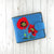 LAVISHY Eco-friendly poppy flower embroidered vegan bifold medium wallet for women. This blue wallet is great for everyday use, lovely gift idea for family & friends especially for people who love Ukraine. Online shopping at LAVISHY BOUTIQUE. Wholesale at www.lavishy.com