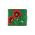 LAVISHY Eco-friendly poppy flower embroidered vegan bifold medium wallet for women. This green wallet is great for everyday use, lovely gift idea for family & friends especially for people who love Ukraine. Online shopping at LAVISHY BOUTIQUE. Wholesale at www.lavishy.com