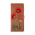 LAVISHY Eco-friendly poppy flower embroidered vegan large flat wallet for women. This brown wallet is great for everyday use, lovely gift idea for family & friends especially for people who love Ukraine. Online shopping at LAVISHY BOUTIQUE. Wholesale at www.lavishy.com