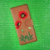 98-205: Poppy flower embroidered vegan large flat wallet