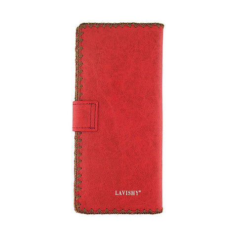 LAVISHY Eco-friendly poppy flower embroidered vegan large flat wallet for women. This red wallet is great for everyday use, lovely gift idea for family & friends especially for people who love Ukraine. Online shopping at LAVISHY BOUTIQUE. Wholesale at www.lavishy.com