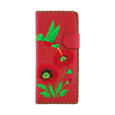 LAVISHY Eco-friendly, ethically made, cruelty free large flat wallet for women feature lovely embroidery motif. Wholesale at www.lavishy.com for retailers like gift & boutique worldwide since 2001.