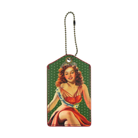 Online shopping for LAVISHY vegan cool vegan/faux leather luggage tag with vintage/retro style miss congeniality pinup girl print. It's a great gift idea for you or your friends & family. Wholesale available at www.lavishy.com with many unique & fun fashion accessories.