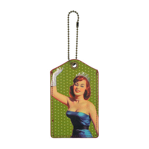 Online shopping for LAVISHY vegan cool vegan/faux leather luggage tag with vintage/retro style social butterfly pinup girl print. It's a great gift idea for you or your friends & family. Wholesale available at www.lavishy.com with many unique & fun fashion accessories.