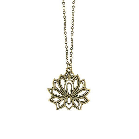 Shop LAVISHY handmade cutout lotus pendant necklace made with recycled materials. They are unique, fun, Eco-friendly & affordable. Wholesale available at www.lavishy.com for gift shop, boutique & corporate buyer.