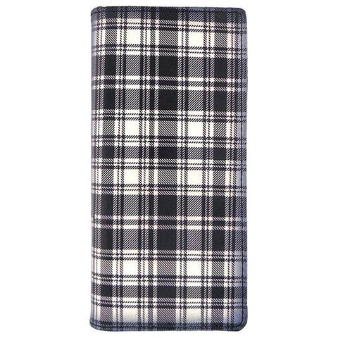 LAVISHY Chihuahua puppy & Scottish Tartan print vegan large wallet