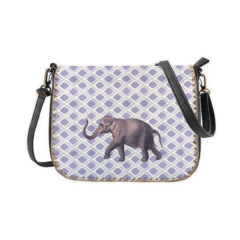 Mlavi whimsical elephant print vegan crossbody bag. Wholesale available at https://www.mlavi.com/ikat-collection.html/mlavi-animal-themed-vegan-bag-wallet-and-accessories-wholesale.html
