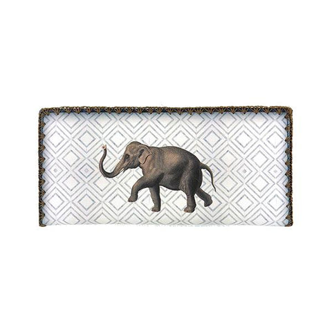 Mlavi whimscial elephant print vegan large flat wallet