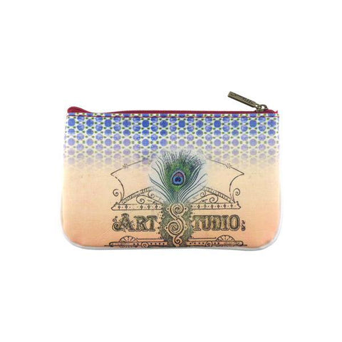 Mlavi whimsical peacock print small pouch/coin purse for everyday use or as gift for friends & family. Wholesale at www.mlavi.com