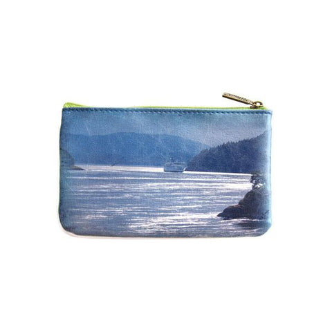 Mlavi's Eco-friendly, cruelty-free vegan/vegan leather Bear & ocean print small pouch/coin purse from Animal collection. Wholesale available at http://mlavi.com along with other fun & unique, whimsical vegan fashion accessories & gifts.