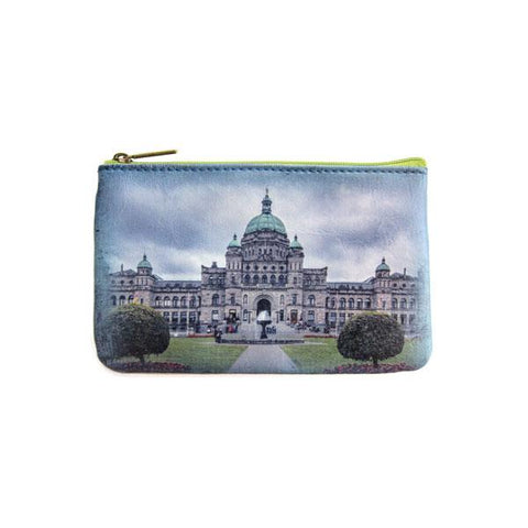 Mlavi's Eco-friendly, cruelty-free vegan/vegan leather Ocean & victorian style building print small pouch/coin purse from Animal collection. Wholesale available at http://mlavi.com along with other fun & unique, whimsical vegan fashion accessories & gifts.