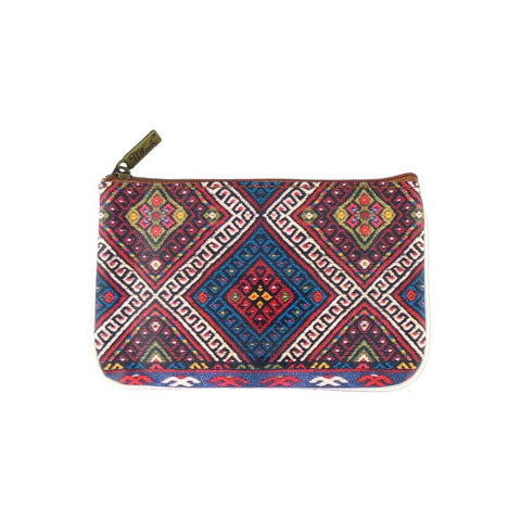 Mlavi Balkan textile pattern print vegan small pouch/coin purse for everyday use or as gift. Wholesale at www.mlavi.com