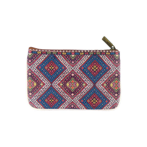 Mlavi Balkan textile pattern print vegan small pouch/coin purse for everyday use or as gift. Wholesale at www.mlavi.com