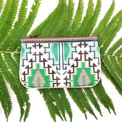 Mlavi Balkan textile pattern print vegan small pouch/coin purse for everyday use or as gift. Wholesale at www.mlavi.com