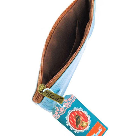 for Eco-friendly, cruelty-free, ethically made vegan/vegan leather small pouch/coin purse features a cute cat print by Mlavi. Wholesale available at http://mlavi.com along with other whimsical fashion accessories