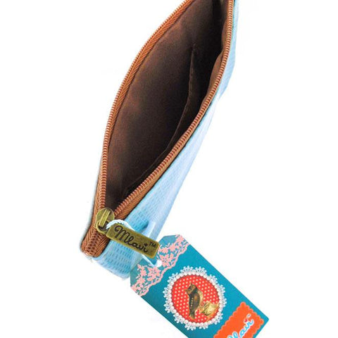 Eco-friendly, cruelty-free, ethically made vegan leather small pouch/coin purse with cute cat print by Mlavi. Wholesale available.