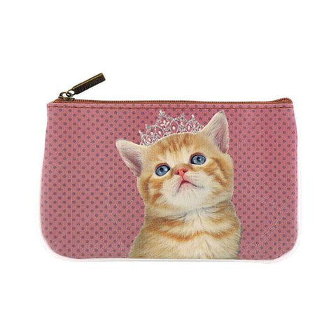 Eco-friendly, cruelty-free, ethically made vegan leather small pouch/coin purse with cute cat print by Mlavi. Wholesale available.