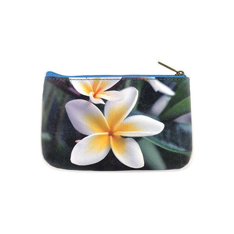 Mlavi Eco-friendly cruelty-free vegan leather pouch with blue ocean, sandy beach & flower print. Wholesale available at www.mlavi.com