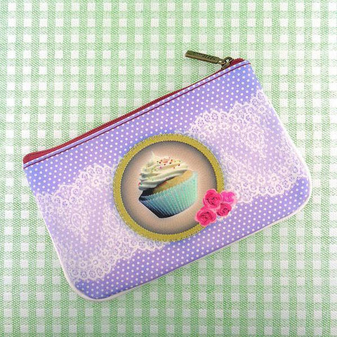 Mlavi cupcake vegan small pouch/coin purse made with Eco-friendly vegan materials. Great for everyday use or gift for your family & friends. Wholesale available at www.mlavi.com for whimsical fashion accessories: bags, wallets, purses, pouches to gift shop, fashion & clothing boutique in Canada, USA & worldwide..