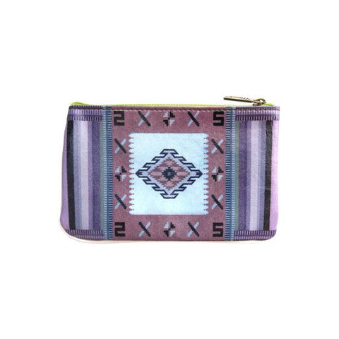 Mlavi beautiful Mexican textile pattern print small pouch/coin purse made with Eco-friendly vegan materials. 