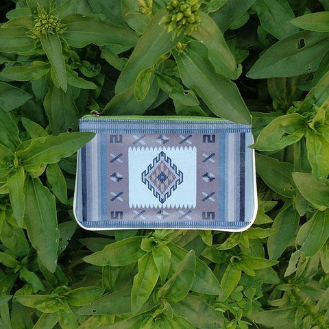 Mlavi beautiful Mexican textile pattern print small pouch/coin purse made with Eco-friendly vegan materials. 