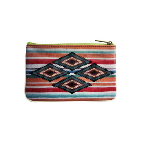 Mlavi beautiful Mexican textile pattern print small pouch/coin purse made with Eco-friendly & cruelty free vegan materials. Gift & boutique buyer can order wholesale at www.mlavi.com for ethically made & unique fashion accessories including bags, wallets, coin purses, pouches, travel accessories & gifts.