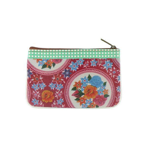 Mlavi beautiful Mexican oilcloth floral pattern print small pouch/coin purse  for every use or as gift for family & friends. Wholesale at www.mlavi.com