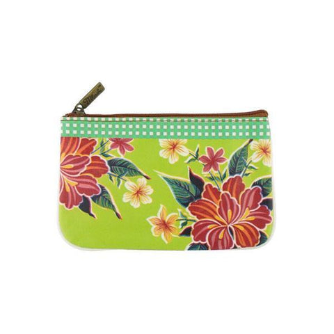 Mlavi beautiful Mexican oilcloth floral pattern print small pouch/coin purse made with Eco-friendly vegan materials.  Great for every use or as gift for family & friends. Wholesale at www.mlavi.comboutiques worldwide.