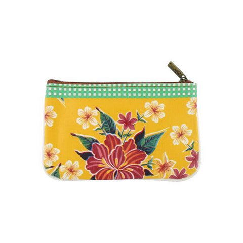 Mlavi beautiful Mexican oilcloth floral pattern print small pouch/coin purse made with Eco-friendly vegan materials.  Great for every use or as gift for family & friends. Wholesale at www.mlavi.comboutiques worldwide.