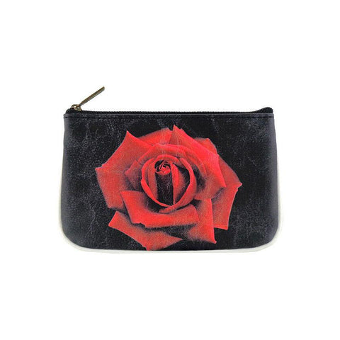 Mlavi Rose flower print small pouch/coin purse made with Eco-friendly & cruelty free vegan materials. Gift & boutique buyer can order wholesale at www.mlavi.com for ethically made & unique fashion accessories including bags, wallets, purses, coin purses, travel accessories & gifts.