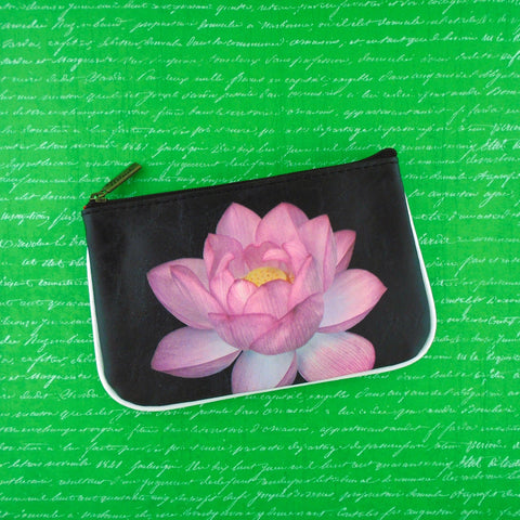 Mlavi Iris flower print small pouch/coin purse made with Eco-friendly & cruelty free vegan materials. Gift & boutique buyer can order wholesale at www.mlavi.com for ethically made & unique fashion accessories including bags, wallets, purses, coin purses, travel accessories & gifts.