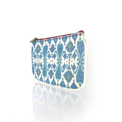 Mlavi Ikat pattern print small pouch/coin purse made with Eco-friendly & cruelty free vegan materials. Great for everyday use & wonderful as a gift to family & friends. Wholesale at www.mlavi.com