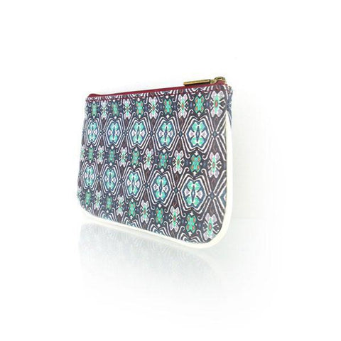 Mlavi Ikat pattern print small pouch/coin purse made with Eco-friendly & cruelty free vegan materials. Great for everyday use & wonderful as a gift to family & friends. Wholesale at www.mlavi.com