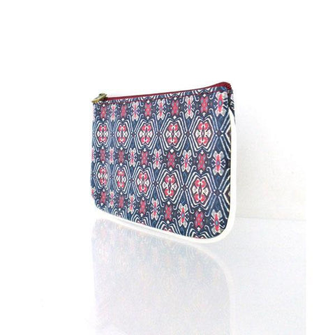 Mlavi Ikat pattern print small pouch/coin purse made with Eco-friendly & cruelty free vegan materials. Great for everyday use & wonderful as a gift to family & friends. Wholesale at www.mlavi.com