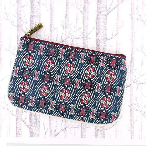 Mlavi Ikat pattern print small pouch/coin purse made with Eco-friendly & cruelty free vegan materials. Great for everyday use & wonderful as a gift to family & friends. Wholesale at www.mlavi.com