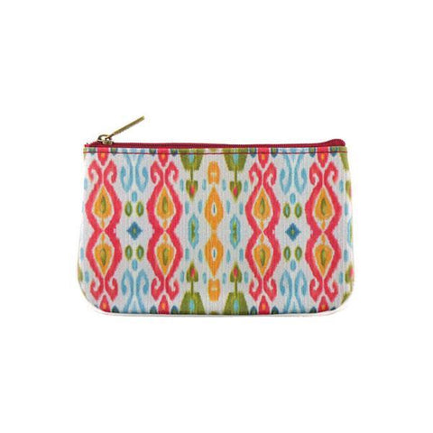 Mlavi Ikat pattern print small pouch/coin purse made with Eco-friendly & cruelty free vegan materials. Great for everyday use & wonderful as a gift to family & friends. Wholesale at www.mlavi.com
