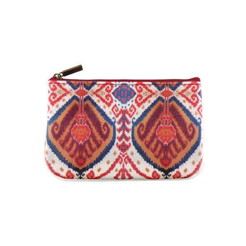 Mlavi Ikat pattern print small pouch/coin purse made with Eco-friendly & cruelty free vegan materials. Great for everyday use & wonderful as a gift to family & friends. Wholesale at www.mlavi.com