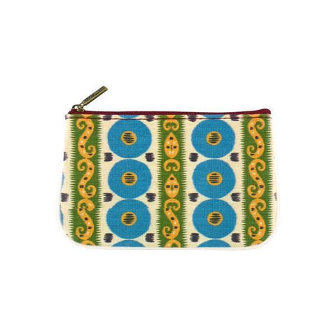 Mlavi Ikat pattern print small pouch/coin purse made with Eco-friendly & cruelty free vegan materials. Great for everyday use & wonderful as a gift to family & friends. Wholesale at www.mlavi.com