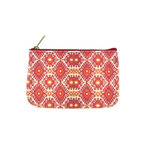 Mlavi Ikat pattern print small pouch/coin purse made with Eco-friendly & cruelty free vegan materials. Great for everyday use & wonderful as a gift to family & friends. Wholesale at www.mlavi.com
