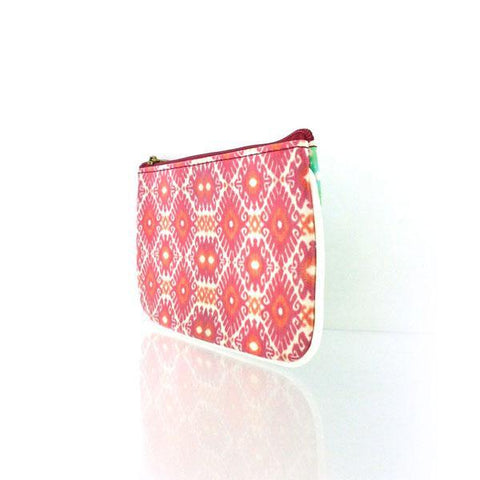 Mlavi Ikat pattern print small pouch/coin purse made with Eco-friendly & cruelty free vegan materials. Great for everyday use & wonderful as a gift to family & friends. Wholesale at www.mlavi.com