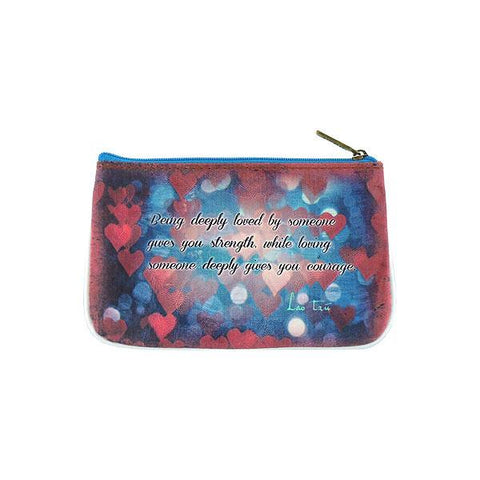 Eco-friendly, cruelty-free, ethically made vegan leather small pouch/coin purse with poetic photography & inspiration quote print by Mlavi. Wholesale at www.mlavi.com