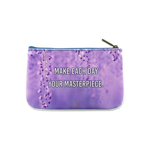 Eco-friendly, cruelty-free, ethically made vegan leather small pouch/coin purse with poetic photography & inspiration quote print by Mlavi. Wholesale at www.mlavi.com