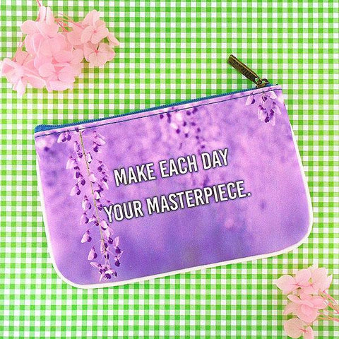 Eco-friendly, cruelty-free, ethically made vegan leather small pouch/coin purse with poetic photography & inspiration quote print by Mlavi. Wholesale at www.mlavi.com