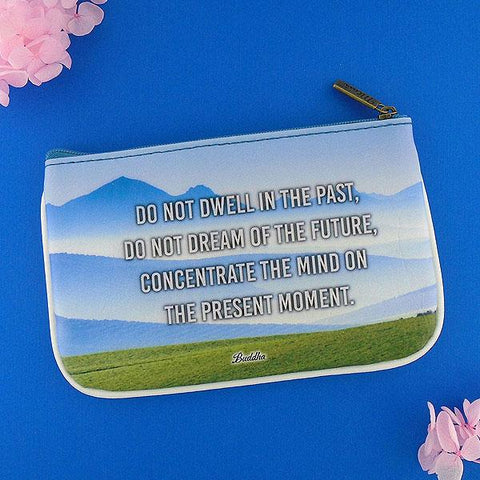 Eco-friendly, cruelty-free, ethically made vegan leather small pouch/coin purse with poetic photography & inspiration quote print by Mlavi. Wholesale at www.mlavi.com